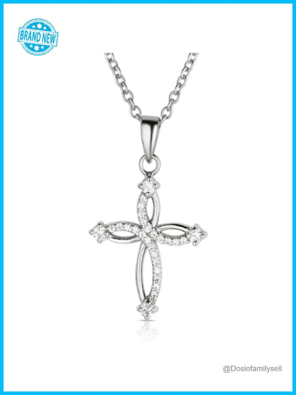 Western Scrollwork Cross Pendant Necklace 19 Inch Cable Chain